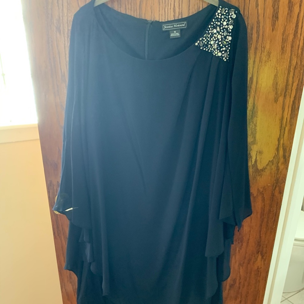 Poncho overlay dress